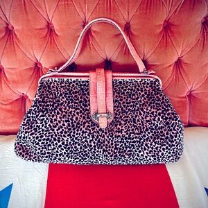 Raviani, Garland Texas - Custom Made Purse, Pink and Black Leopard Print Satchel